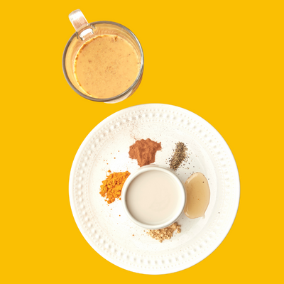 A fall golden milk latte and warming spices.