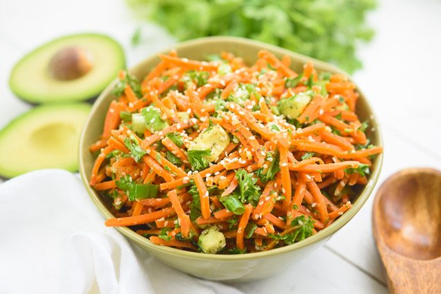 Raw Asian Carrot Avocado Salad Recipe