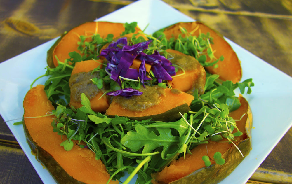 Baked Kabocha Squash with Mushroom Sauce!