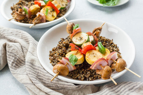 Balsamic Basil Veg Kabobs