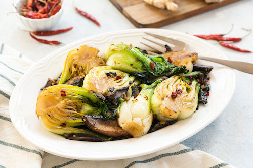Ginger Portobello Bok Choy Stir-fry