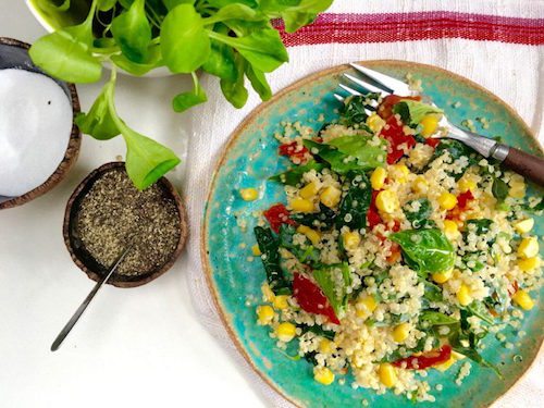 Sundried Tomato, Basil & Raw Corn Quinoa Salad Recipe