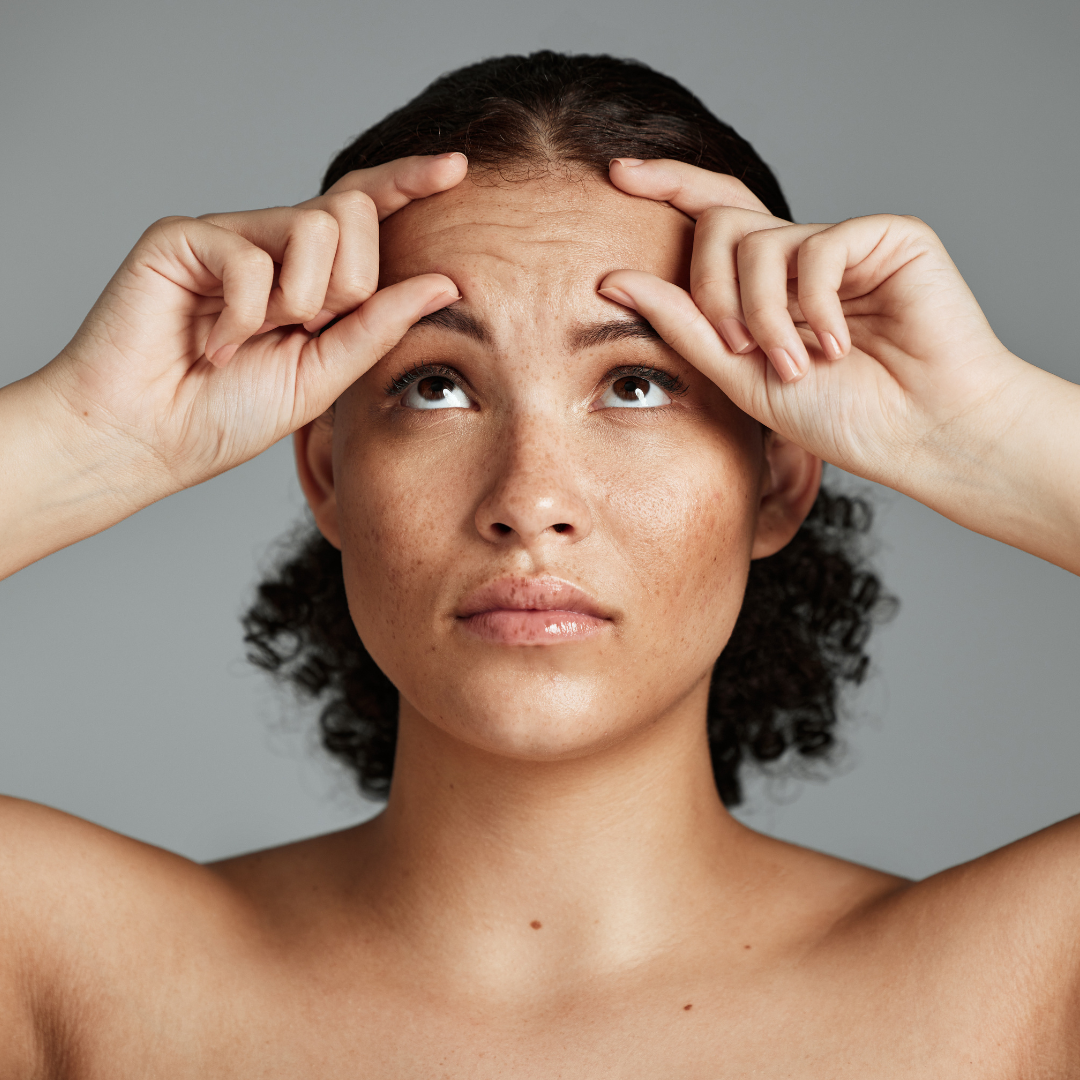 A woman aspires to have healthy skin