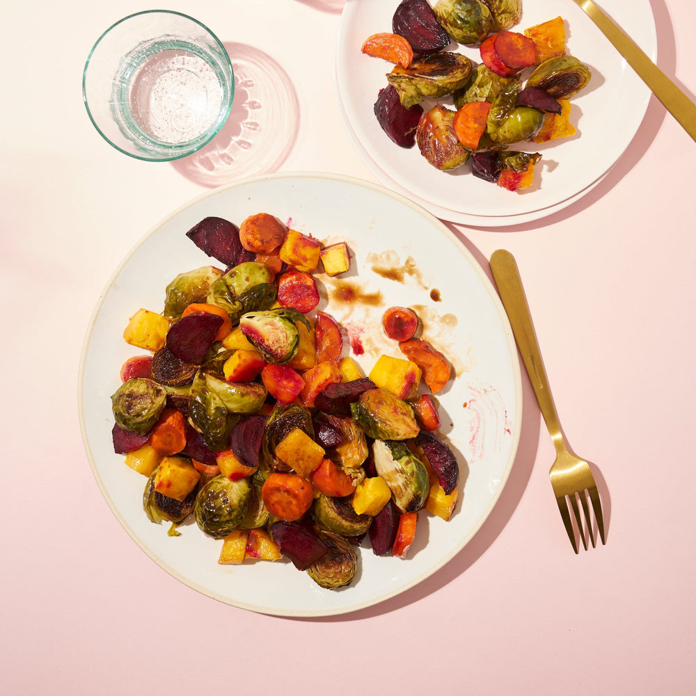 Feel Earthy Roasted Beets and Brussels Sprouts Salad