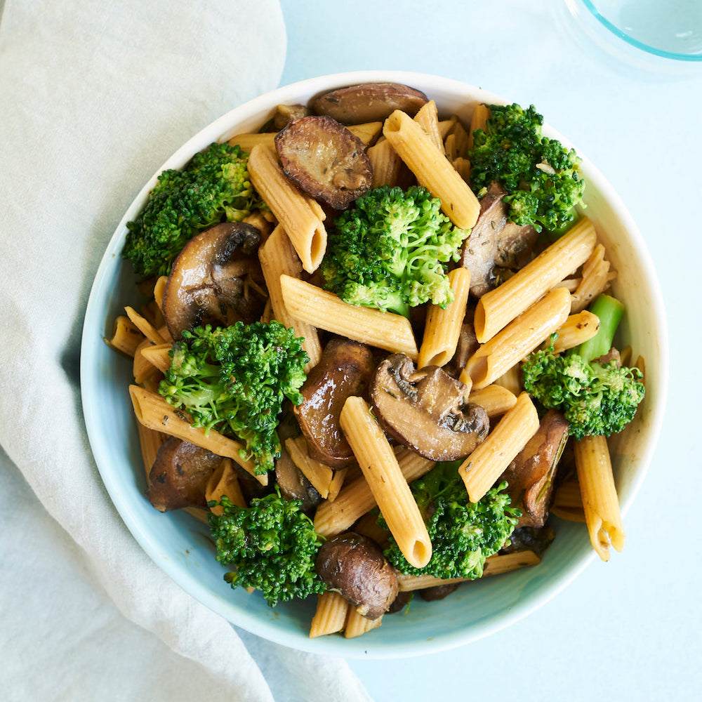 Sunchoke Mushroom Broccoli Gluten-Free Pasta