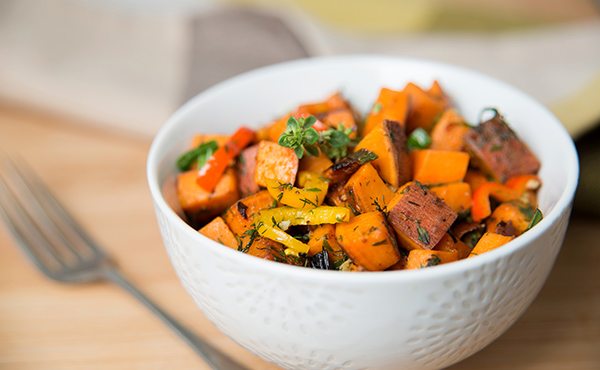 Sweet Potato, Red Onion and Jalapeno Hash
