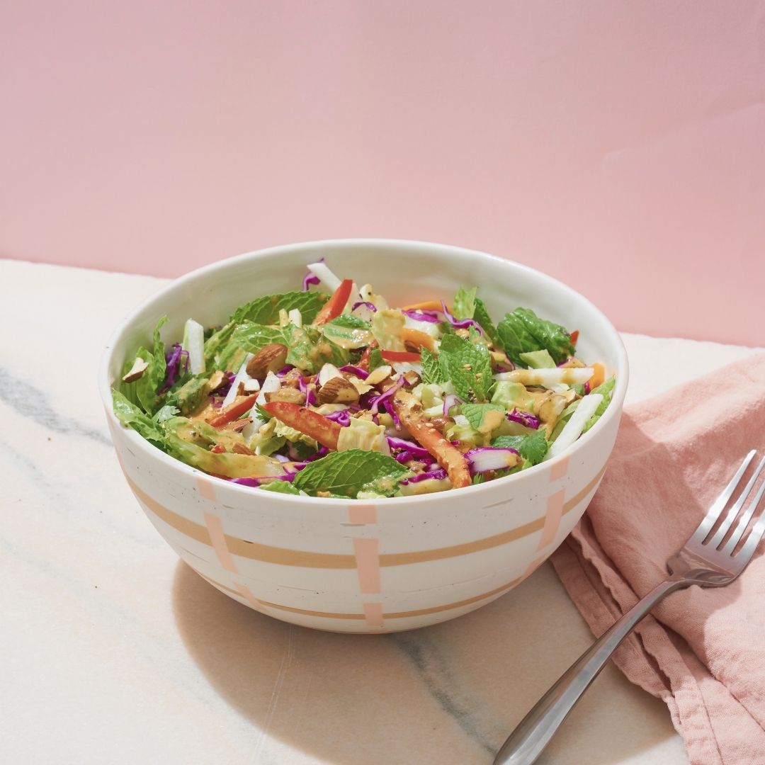 Thai Crunch Salad with Creamy Lime Tahini Dressing