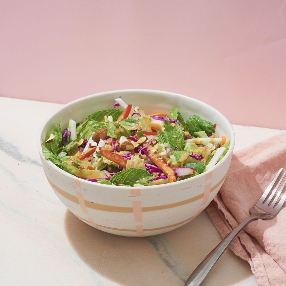 Thai Crunch Salad with Creamy Lime Tahini Dressing