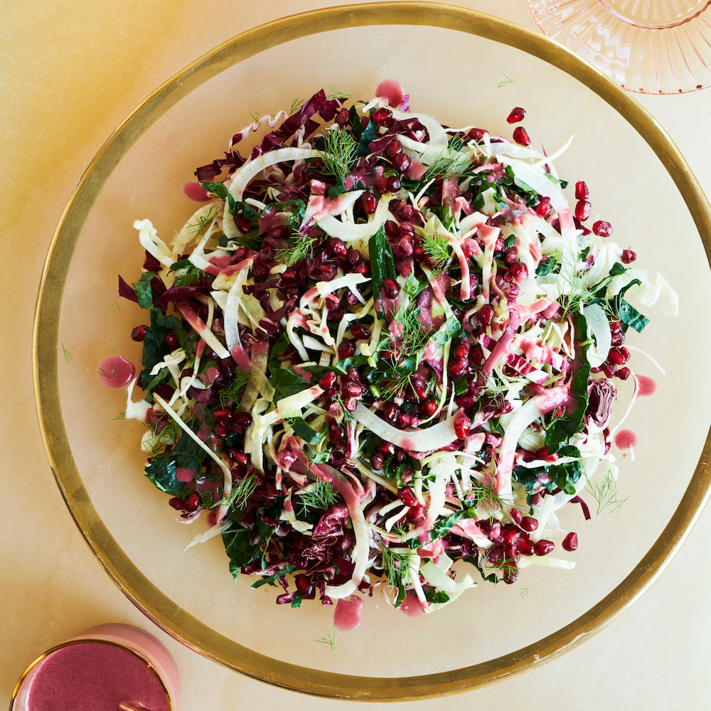 Winter Salad with Fennel Radicchio and Pomegranate Dressing
