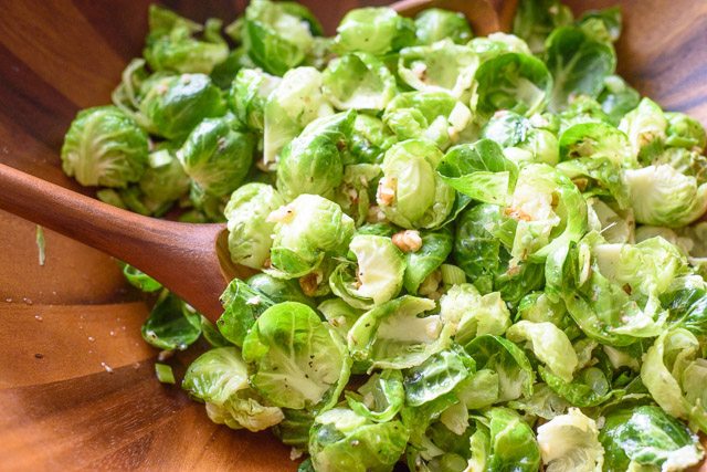 Raw Brussels Sprout & Walnut Salad