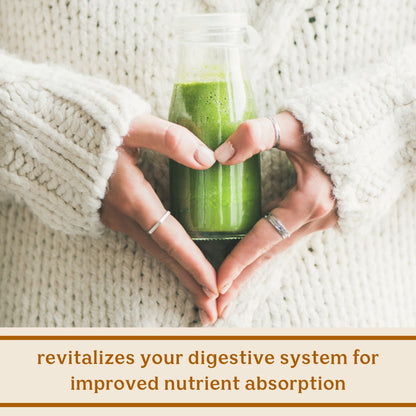 Solluna's Feel Good Digestive Enzymes key ingredient benefit description. Revitalizes your digestive system for improved nutrient absorption