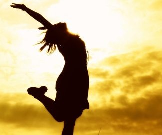 Picture of a woman jumping in the air