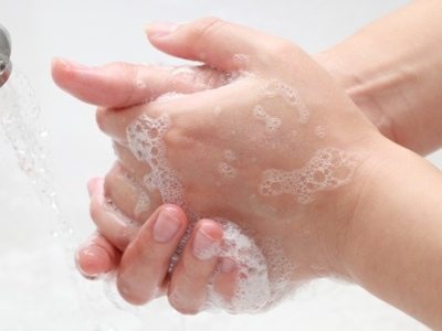 Picture of soapy hands