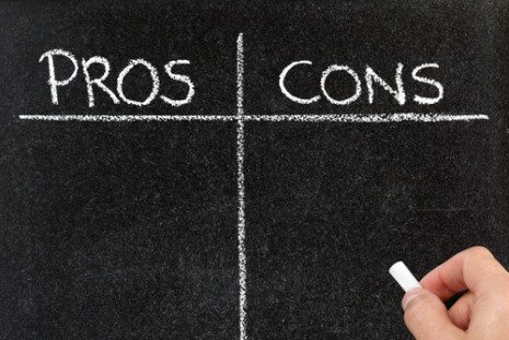 Picture of Pros and Cons on a chalkboard