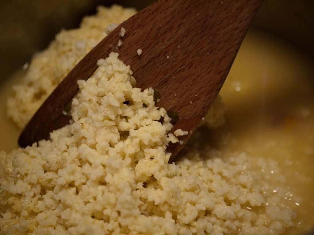 Cooking millet "risotto"