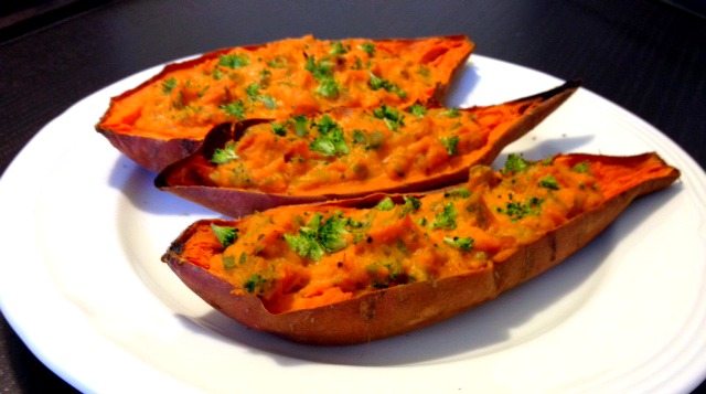 Twice-Baked Veggie-Sweet Potato Recipe