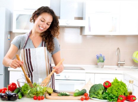 Picture of woman making a salad