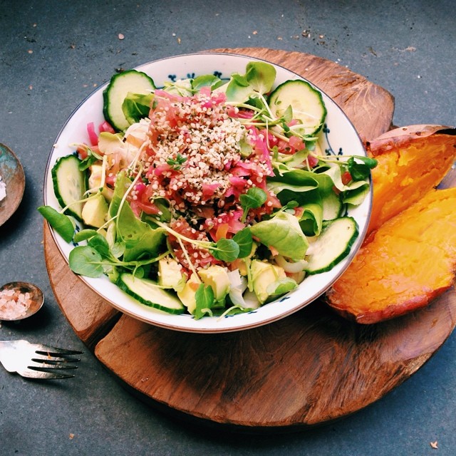 A beautiful, light salad is a great way to boost your digestion.