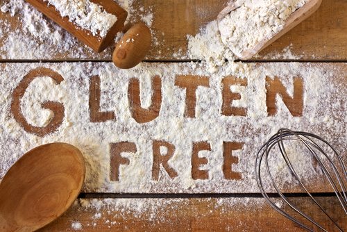 Picture of gluten free words written in flour