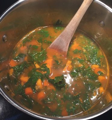Warming Kale, Carrot and Sweet Potato Stew