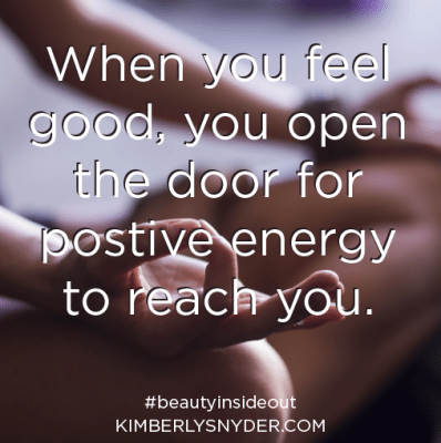 Picture of a Quote - When you feel good, you open the door for positive energy to reach you.