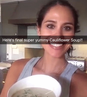 Picture of Kimberly holding the Cauliflower Soup