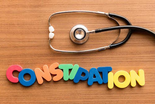 Picture of a stethescope with the word, Constipation
