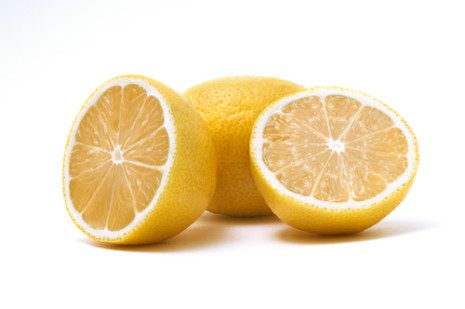 Picture of Fresh sliced lemons cut in half