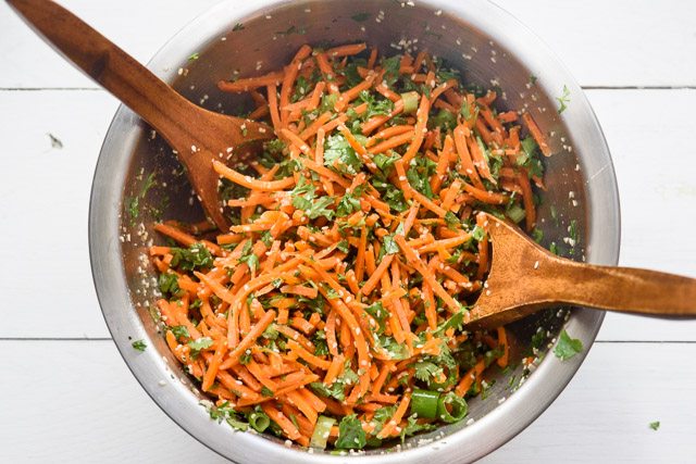 Raw Asian Carrot Avocado Salad