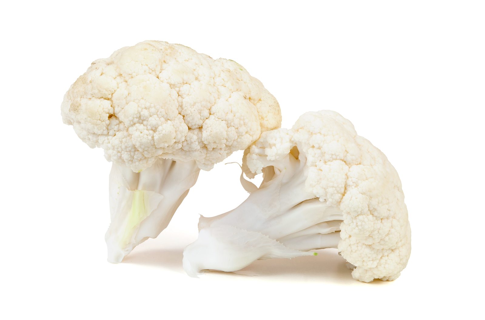 Part of cauliflower isolated on white background with clipping path