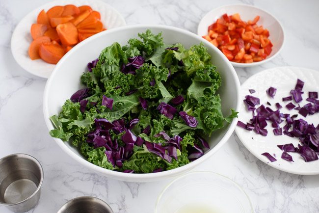 Winter Persimmon Kale Salad