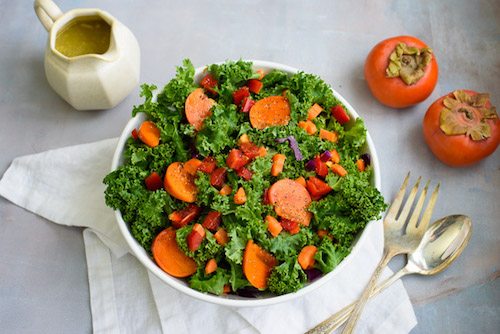 Winter Persimmons & Kale Salad Recipe