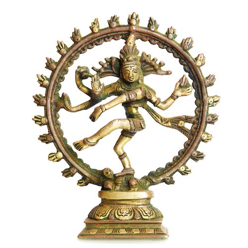 Figurine of Hindu God Shiva isolated over the white background
