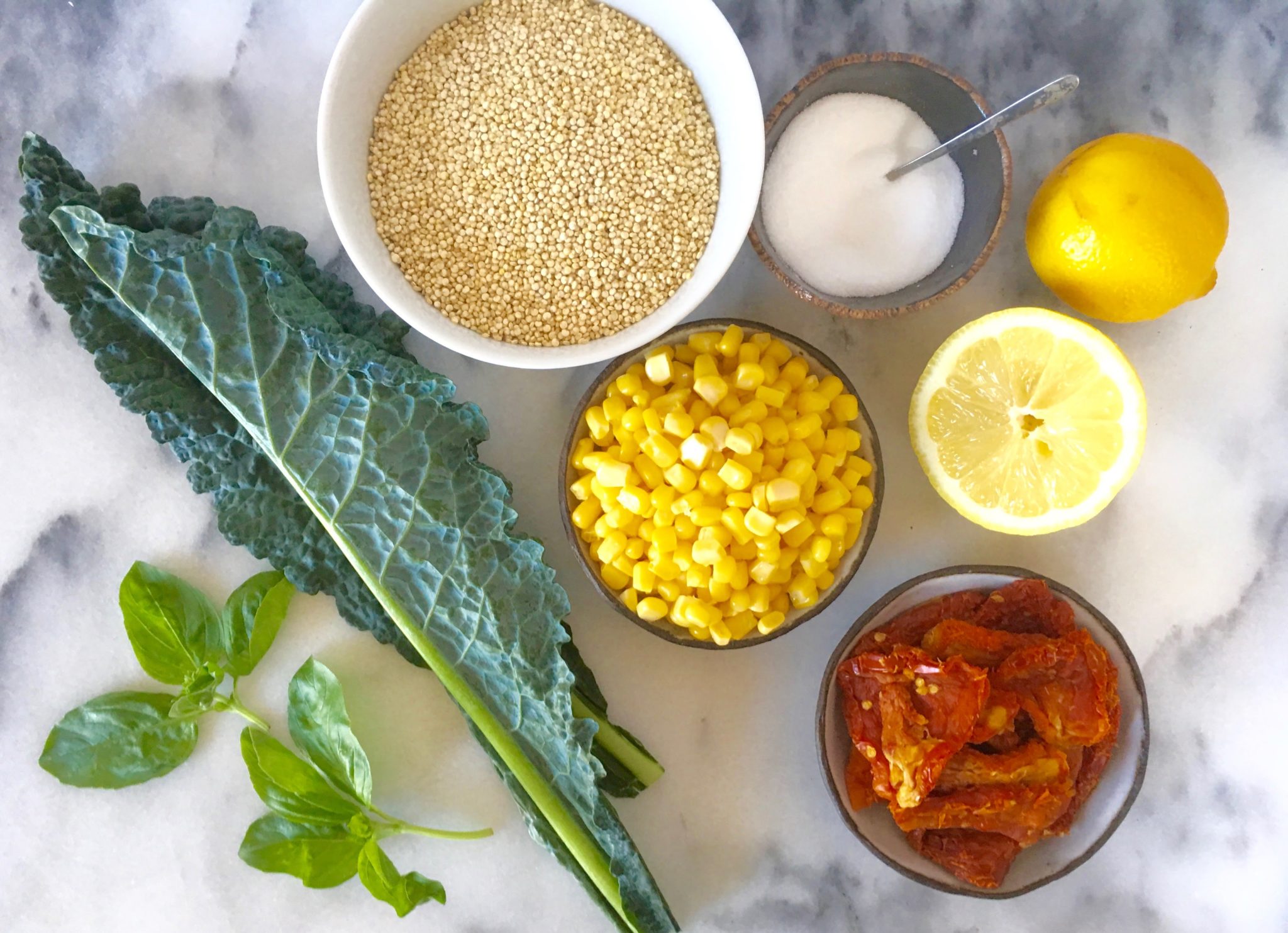 Sundried Tomato, Basil and Raw Corn Quinoa Salad Recipe 
