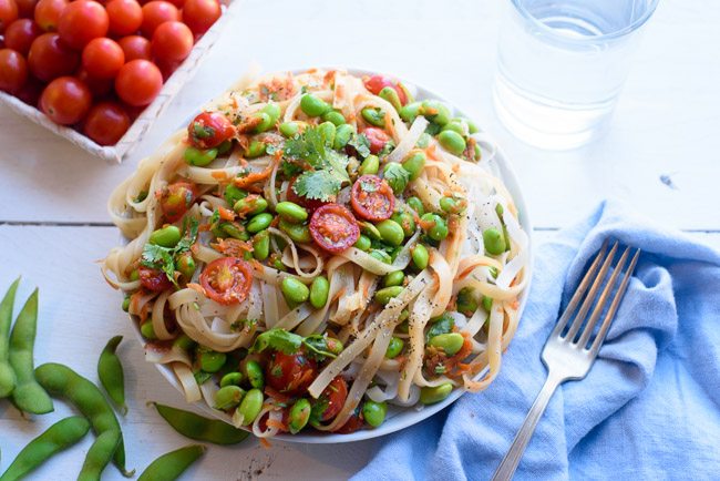 Cold Edamame and Noodle Salad
