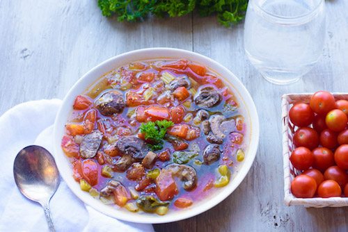 Tomato, Mushroom & Quinoa Soup