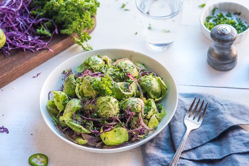 Protein-y Brussels Sprouts Salad Recipe