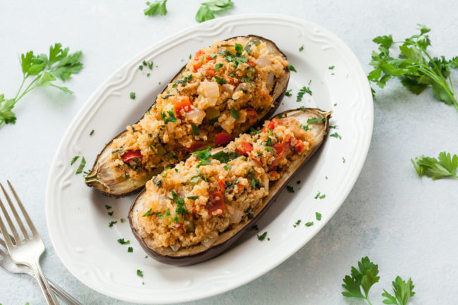 Spicy Beauty Stuffed Eggplant