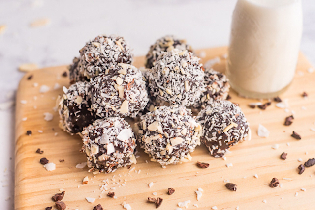 Raw Chocolate Covered Almond Donut Holes