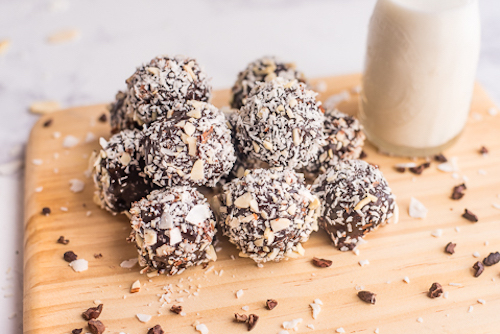 Raw Chocolate Covered Almond Donut Holes Recipe