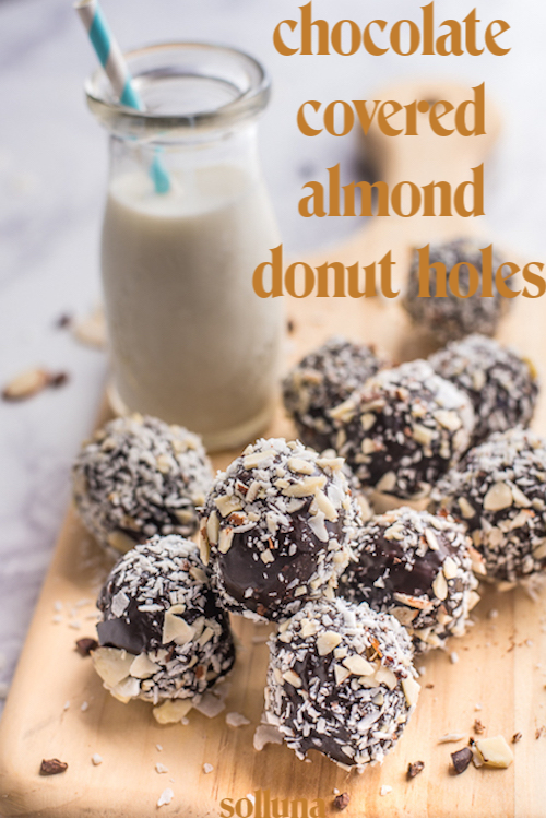 chocolate covered almond donut holes