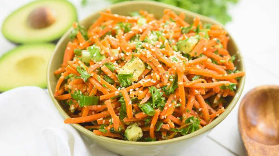 Raw Asian Carrot Avocado Salad