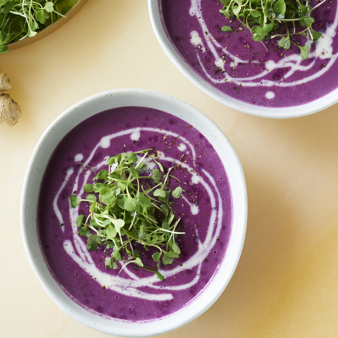 Purple Potato Cabbage Soup