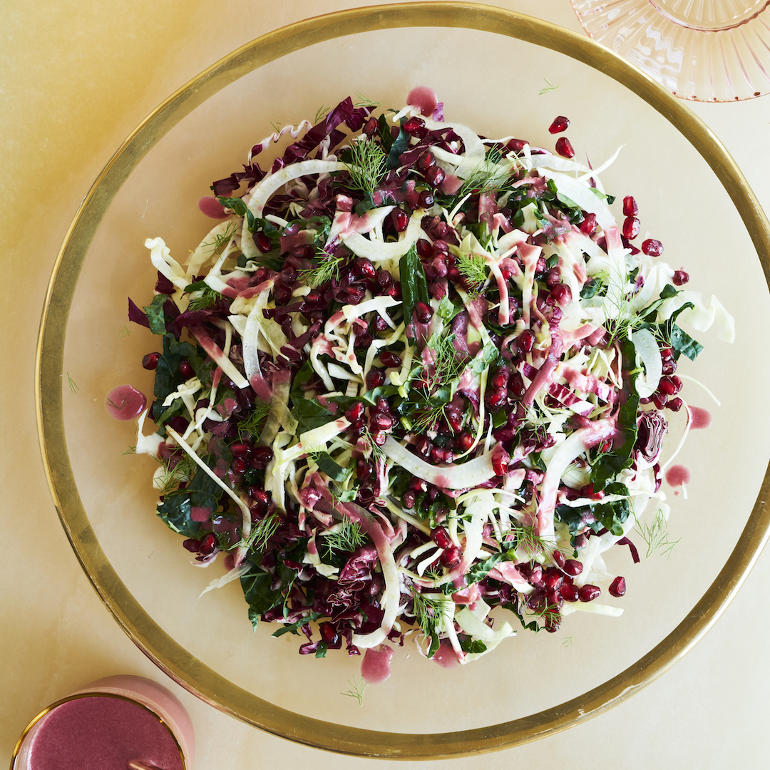 Winter Salad with Fennel Radicchio and Pomegranate Dressing