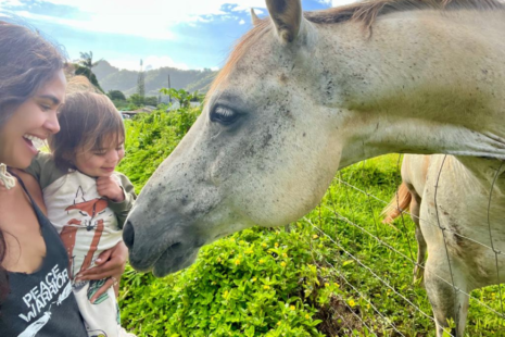 Kimberly Snyder and Mosie bonding with a horse