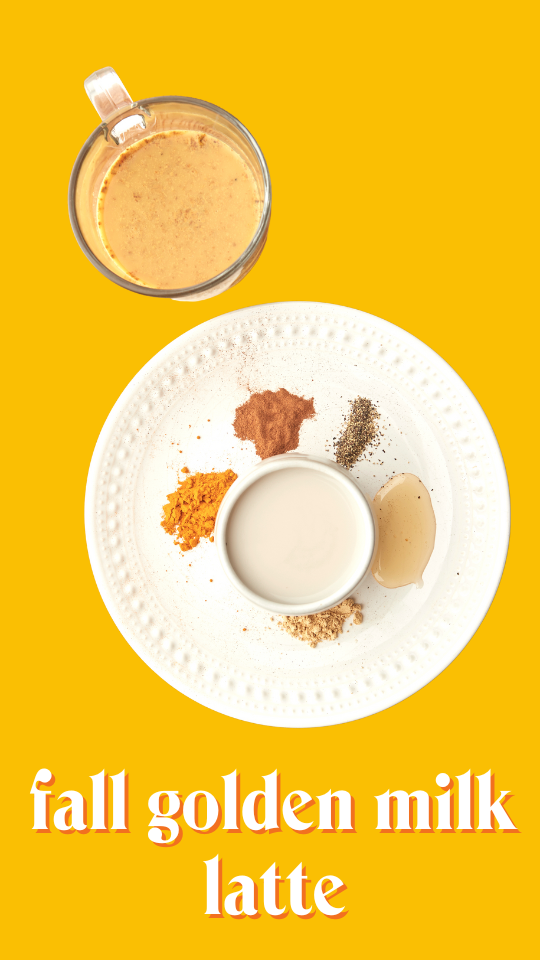 A fall golden milk latte and warming spices.