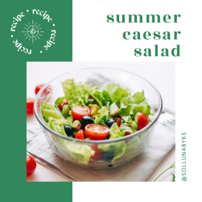 A serving of summer caesar salad.