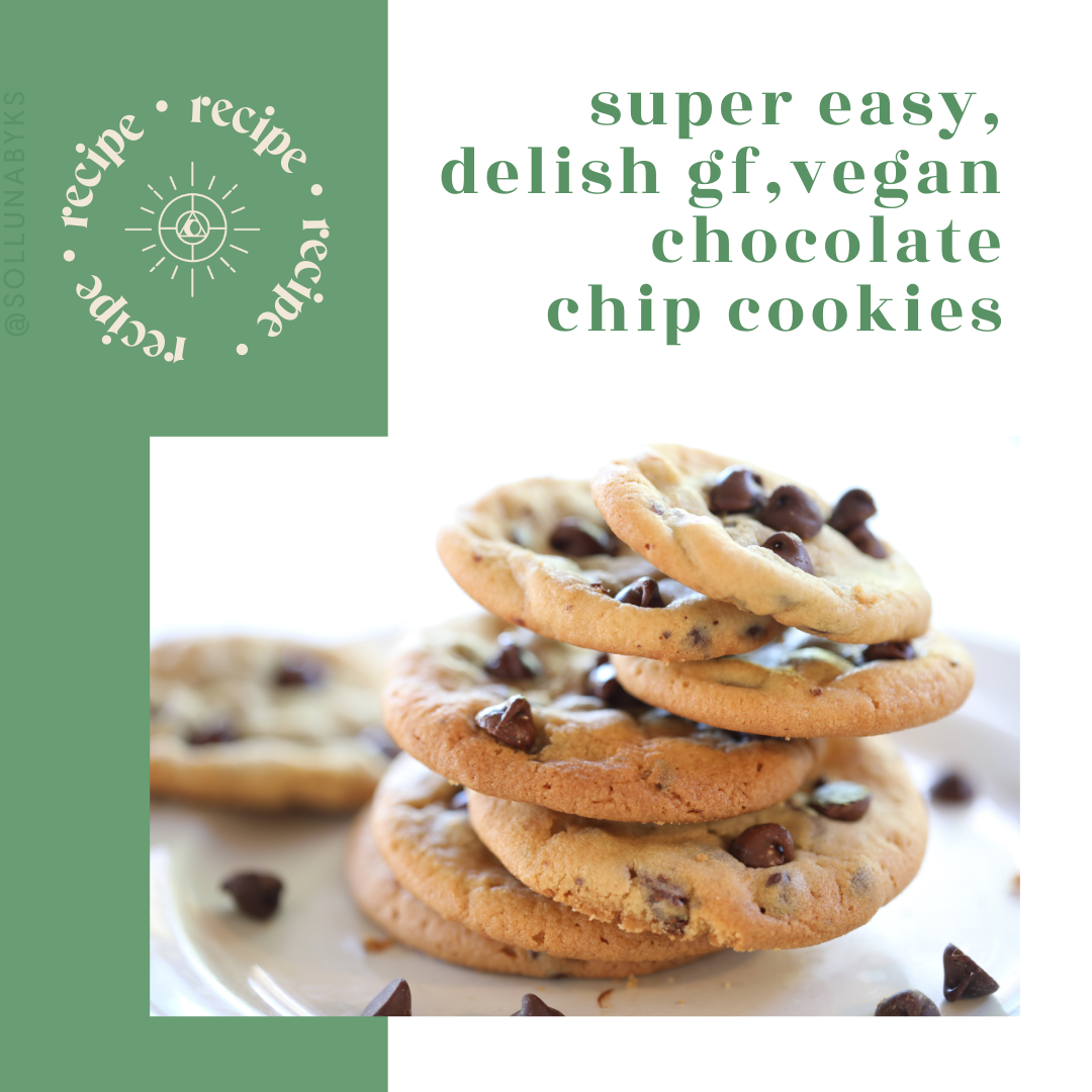 Super Easy, Delish GF, Vegan Chocolate Chip Cookies