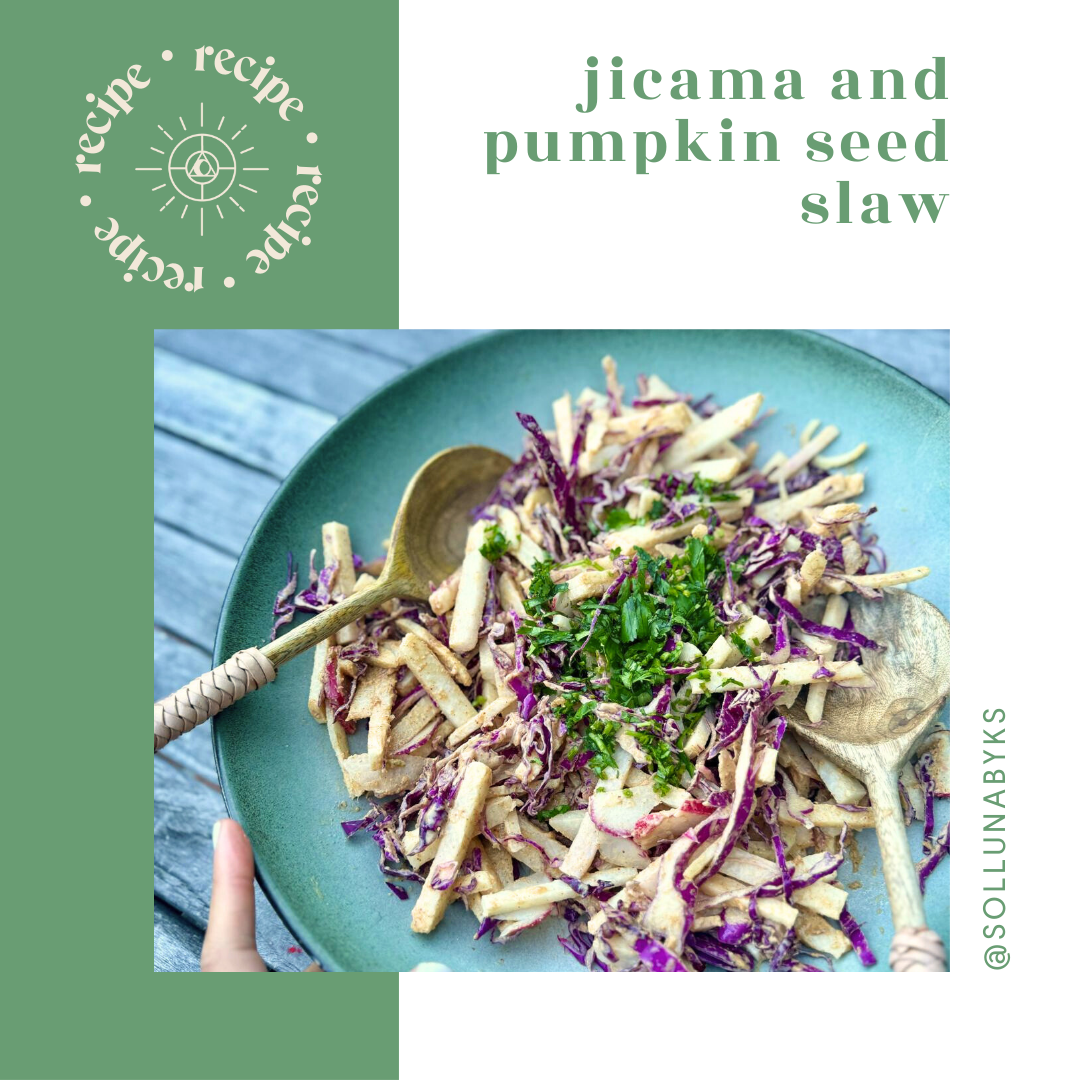 jicama and pumpkin seed slaw